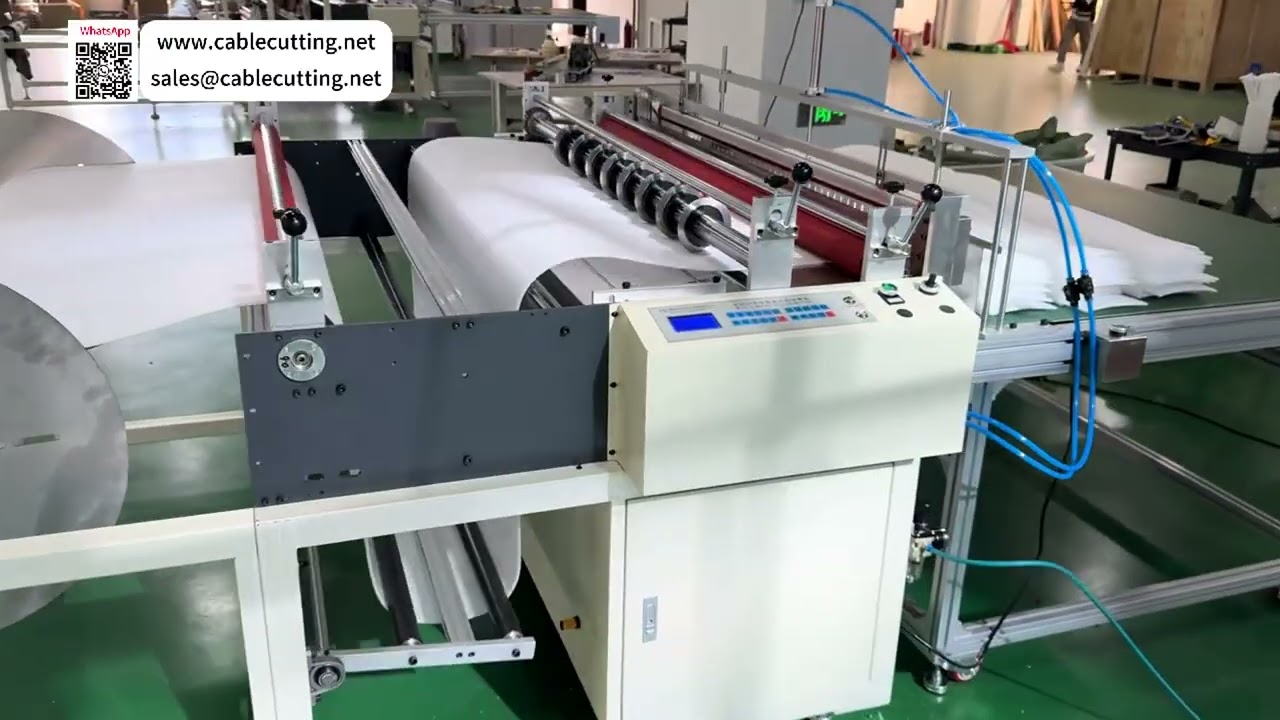 EPE 진주면 슬리팅, 크로스 커팅 및 컨베이어 자동 수집 시스템 작동